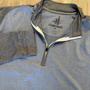 Johnnie-O Men's Medium Prep Formance 1/4 Zip Blue/Gray Pullover